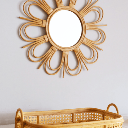 Handwoven Natural Rattan Tray - Vietnamese Bong Cane Serving Platter