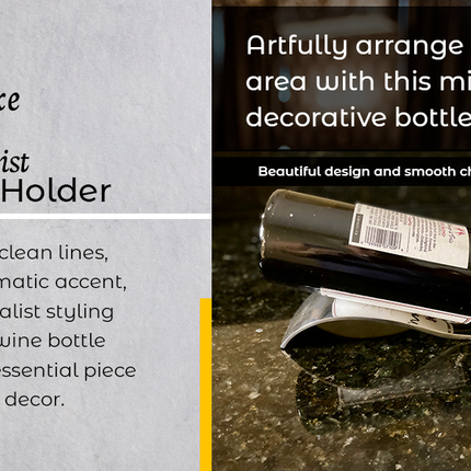 Minimalist Recycled Aluminum Bottle Holder - Wavy Wine & Beverage Stand