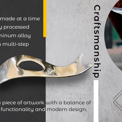 Minimalist Recycled Aluminum Bottle Holder - Wavy Wine & Beverage Stand
