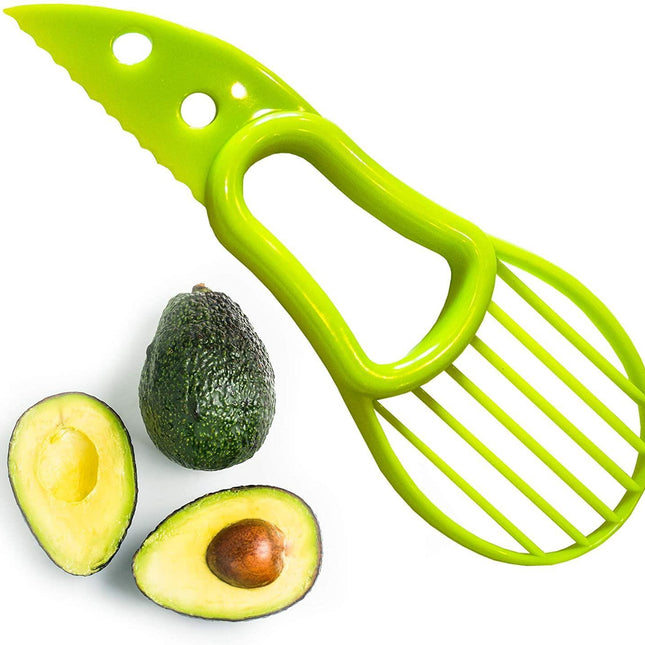 3-Piece Kitchen Essentials Tool Set - Avocado Slicer, Garlic Press & Veggie Scrubber