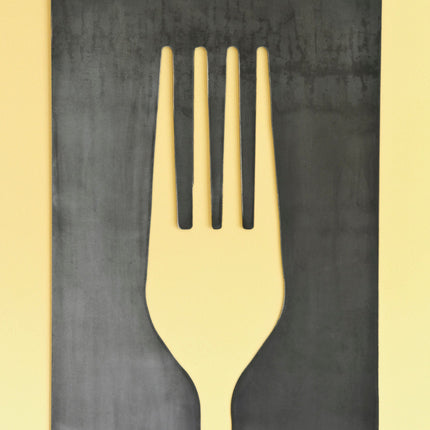 Fork Knife Spoon Metal Wall Art - Modern Kitchen Decor Panel Set