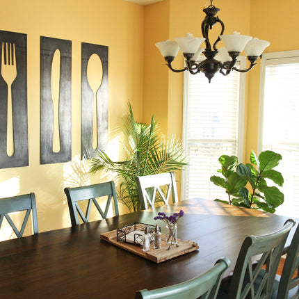 Fork Knife Spoon Metal Wall Art - Modern Kitchen Decor Panel Set